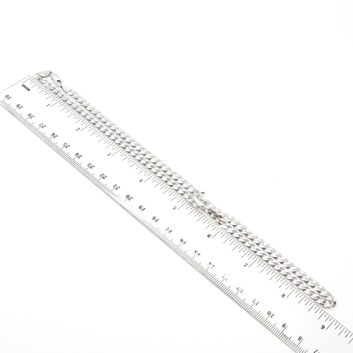 925 Sterling Silver Italy Cuban Chain Necklace 18"