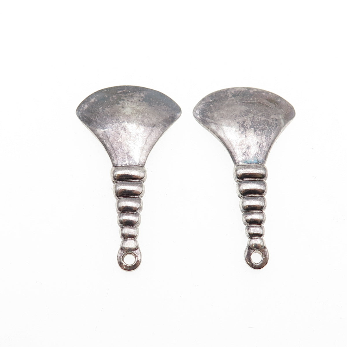 ROBERT LEE MORRIS 925 Sterling Silver Vintage Modernist Oxidized Jacket Earrings