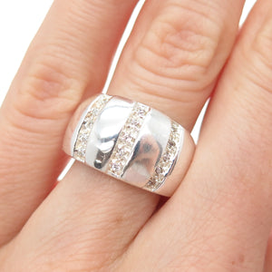 CLYDE DUNEIER CID 925 Sterling Silver Vintage Round-Cut C Z Ring Size 6