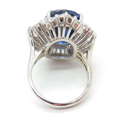 JOLIE GABOR 925 Sterling Silver Lab-Created Sapphire & Multi-C Z Ring Size 7