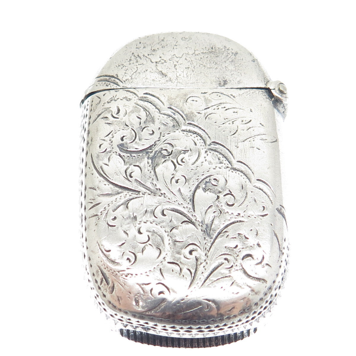 HILLIARD & THOMASON 925 Sterling Silver Antique 1894 Birmingham Vesta Match Case