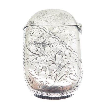HILLIARD & THOMASON 925 Sterling Silver Antique 1894 Birmingham Vesta Match Case