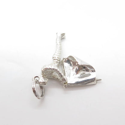 925 Sterling Silver Vintage Toreador 3D Charm Pendant