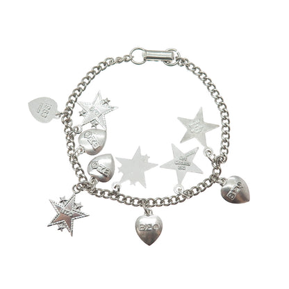 925 Sterling Silver Vintage 1951-63 Beta Sigma Phi Sorority Charms Bracelet 6.5"
