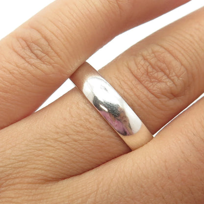 925 Sterling Silver Vintage Mexico Classic Band Ring Size 12.25
