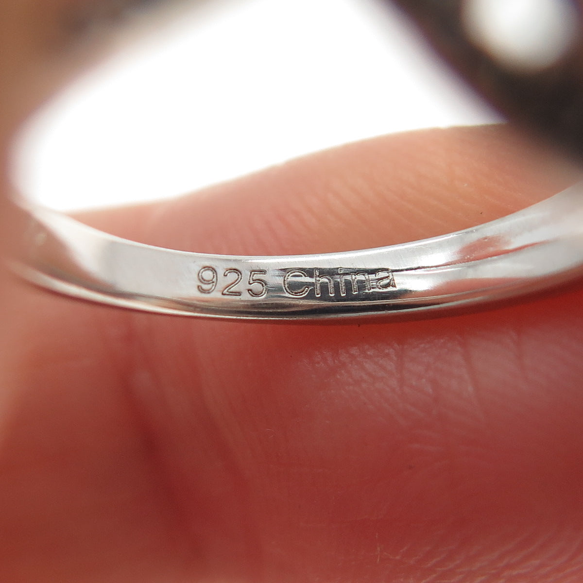 925 Sterling Silver Real Round-Cut White Topaz & Pink C Z Ring Size 5.25