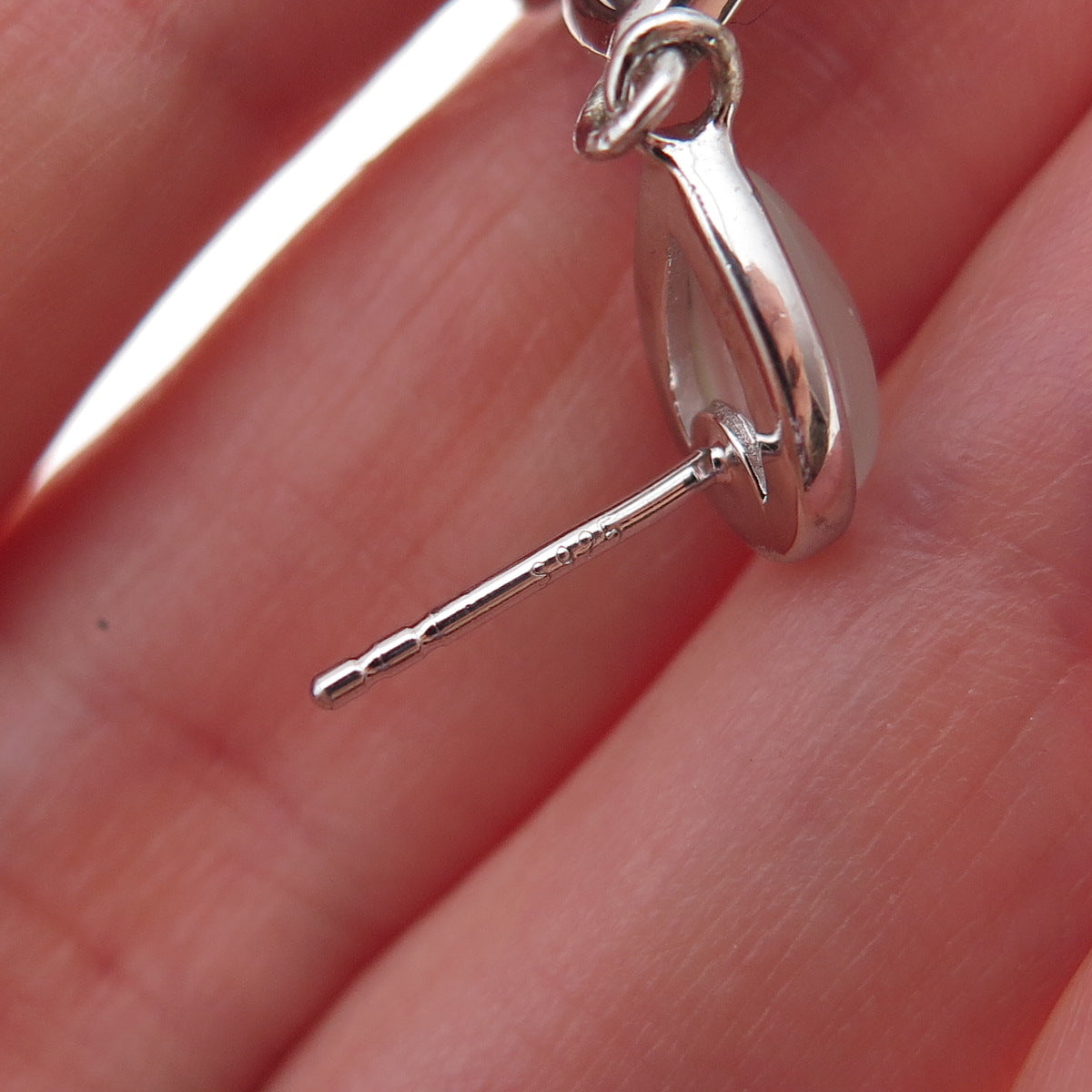925 Sterling Silver Real Cat's Eye Teardrop Cluster Dangle Earrings
