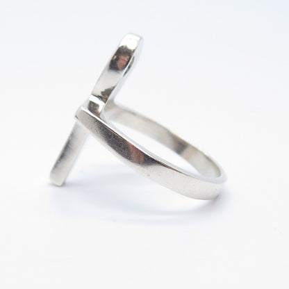 925 Sterling Silver Vintage Mexico Cross Ring Size 8.25