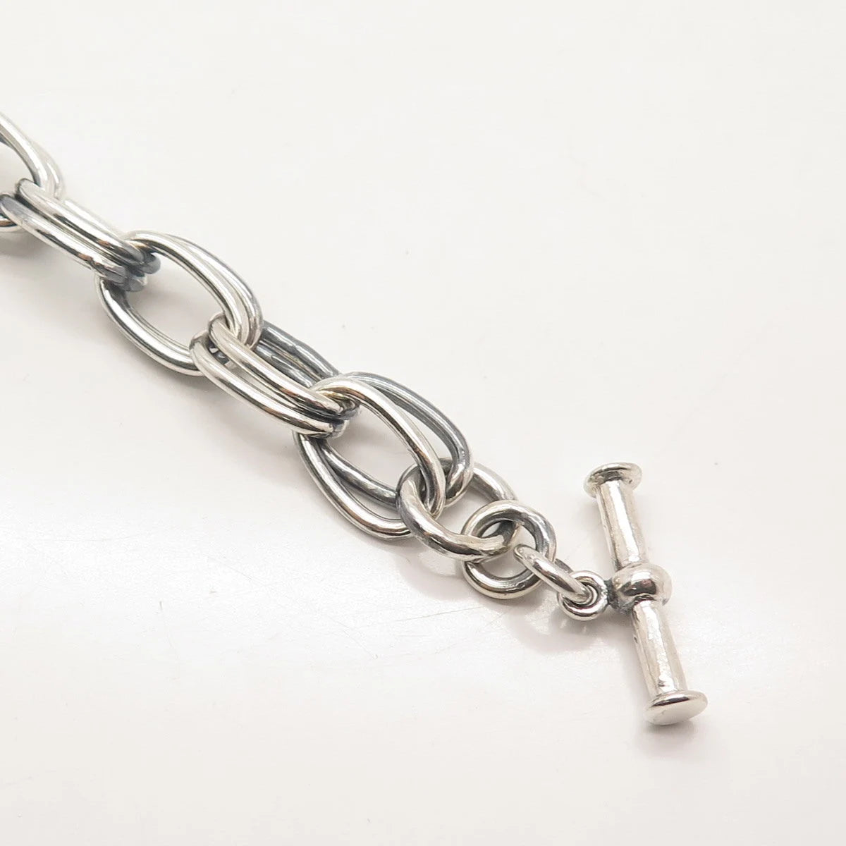 925 Sterling Silver Vintage Double Rolo Link Bracelet 6.5"