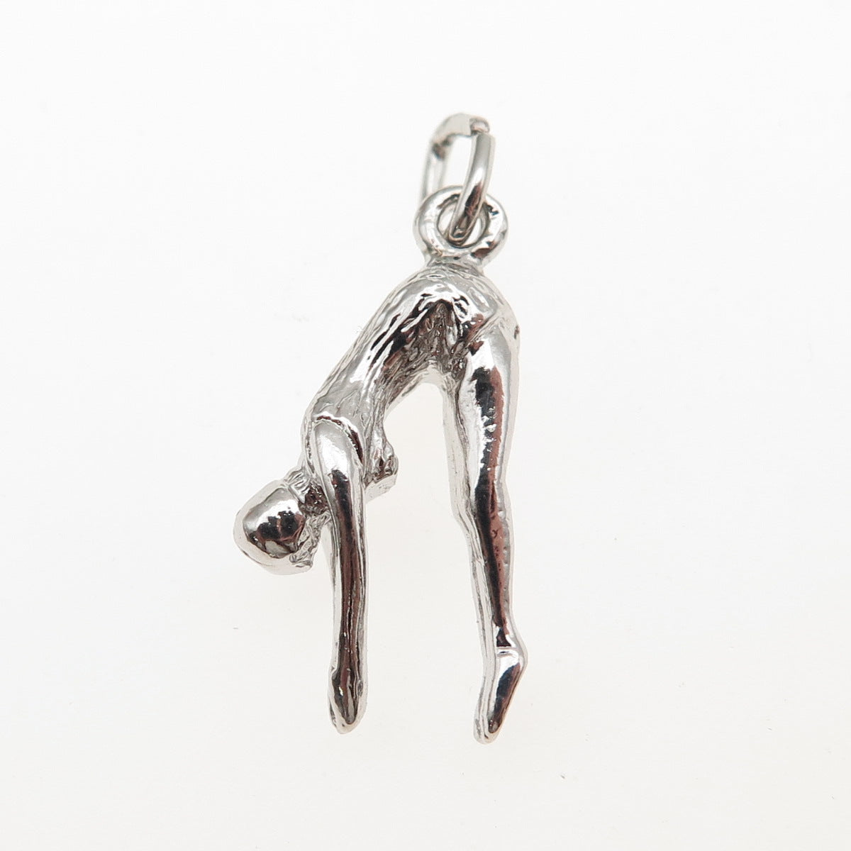 925 Sterling Silver Vintage Female Diver 3D Mini Charm Pendant