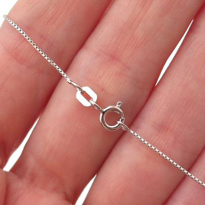 925 Sterling Silver Round-Cut C Z Teardrop Box Chain Necklace 18"