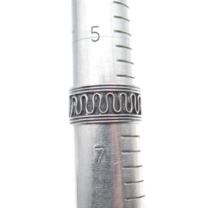 925 Sterling Silver Vintage Modernist Zig Zag Oxidized Band Ring Size 6.5