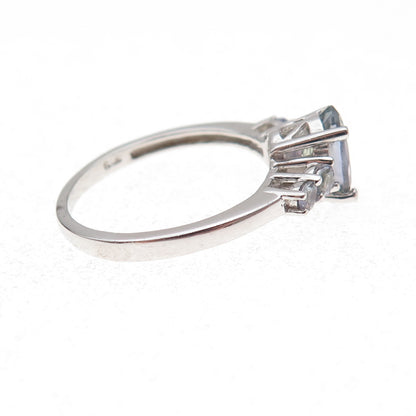 Chuck Clemency 925 Sterling Silver Real Oval & Round-Cut Iolite Ring Size 8