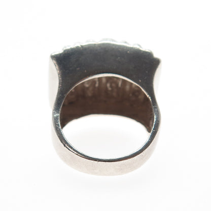 925 Sterling Silver Vintage Modernist Roped Ring Size 6.5