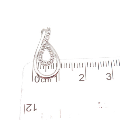925 Sterling Silver Real Round-Cut Diamond Infinity Mini Charm Pendant