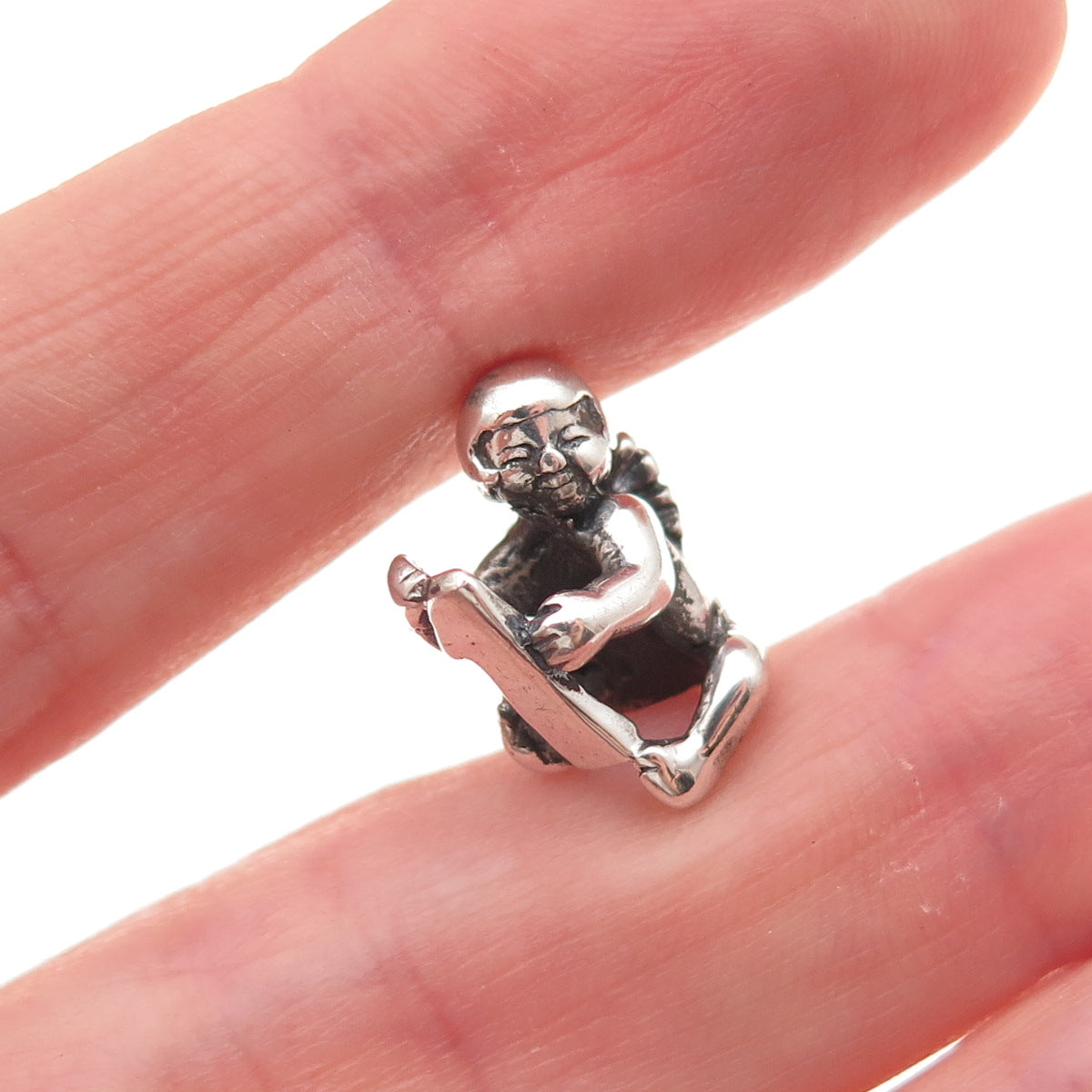Trollbeads LAA 925 Sterling Silver 1st Birthday Cherub Slide Bead Charm