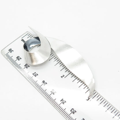925 Sterling Silver Vintage Jewelart Leaf Modernist Pin Brooch