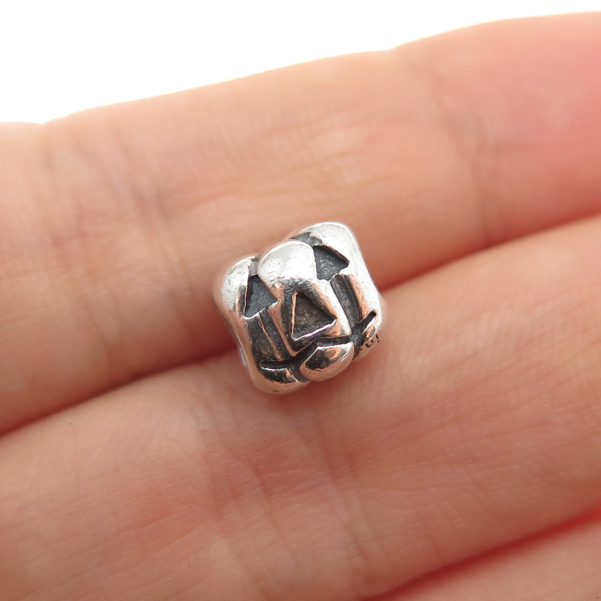 PANDORA 925 Sterling Silver Jack O'Lantern Pumpkin Slide Bead Charm