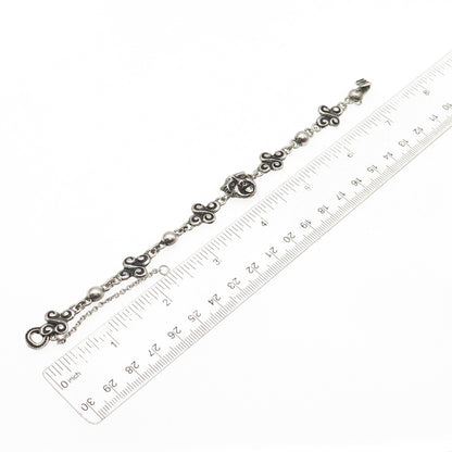 Henrik Moller 925 Sterling Silver Vintage Trondheim Mask Oxidized Bracelet 6.75"
