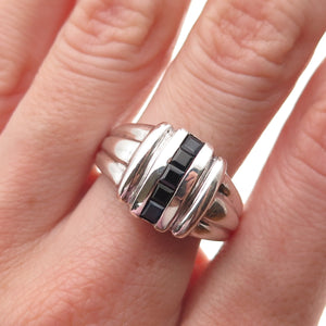 JBNI Bijoux D'Amour 925 Sterling Silver Vintage Real Sapphire Ring Size 7.75