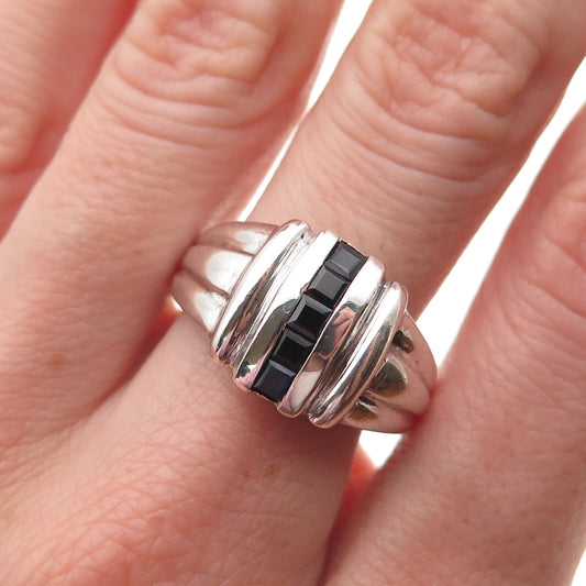 JBNI Bijoux D'Amour 925 Sterling Silver Vintage Real Sapphire Ring Size 7.75