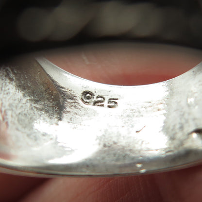 CHATEAU D'ARGENT 925 Sterling Silver Vintage Braided Pattern Dome Ring Size 7.5