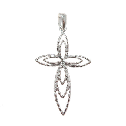 925 Sterling Silver Vintage Cross Religious Charm Pendant