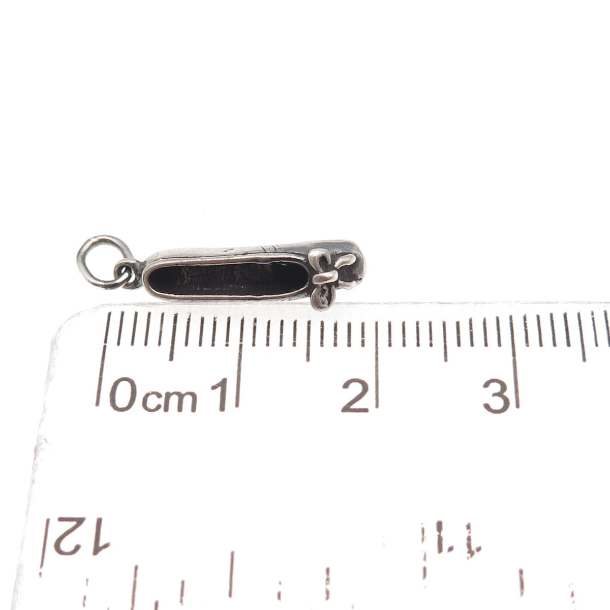 Sunwest Sterling Silver Vintage Ballerina Shoe Oxidized 3D Mini Charm Pendant