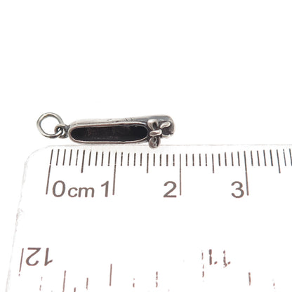 Sunwest Sterling Silver Vintage Ballerina Shoe Oxidized 3D Mini Charm Pendant
