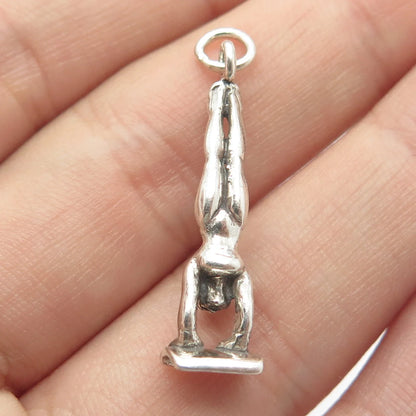 925 Sterling Silver Vintage Sunwest Gymnast / Athlete Girl Pendant