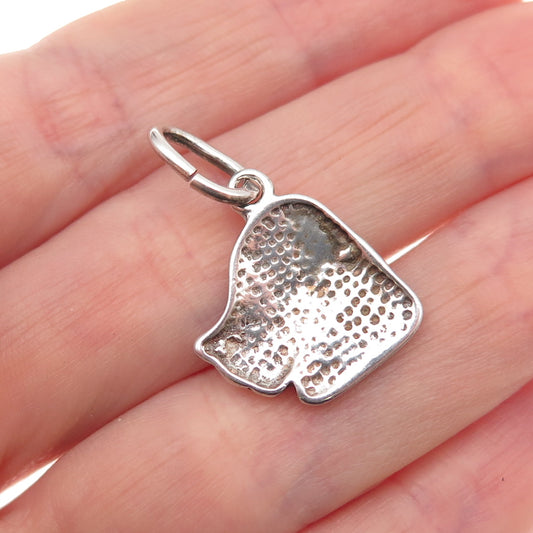 800 Silver Vintage Enamel Dog Mini Charm Pendant