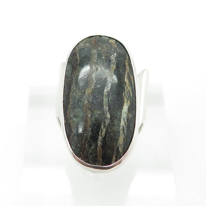 JAY KING DESERT ROSE 925 Sterling Silver Vintage Real Serpentine Ring Size 8