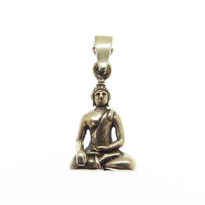 925 Sterling Silver Gold Plated Vintage Buddha Minimalist Charm Pendant