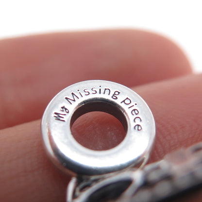 PANDORA 925 Sterling Silver C Z My Missing Piece Puzzle Heart Dangle Charm