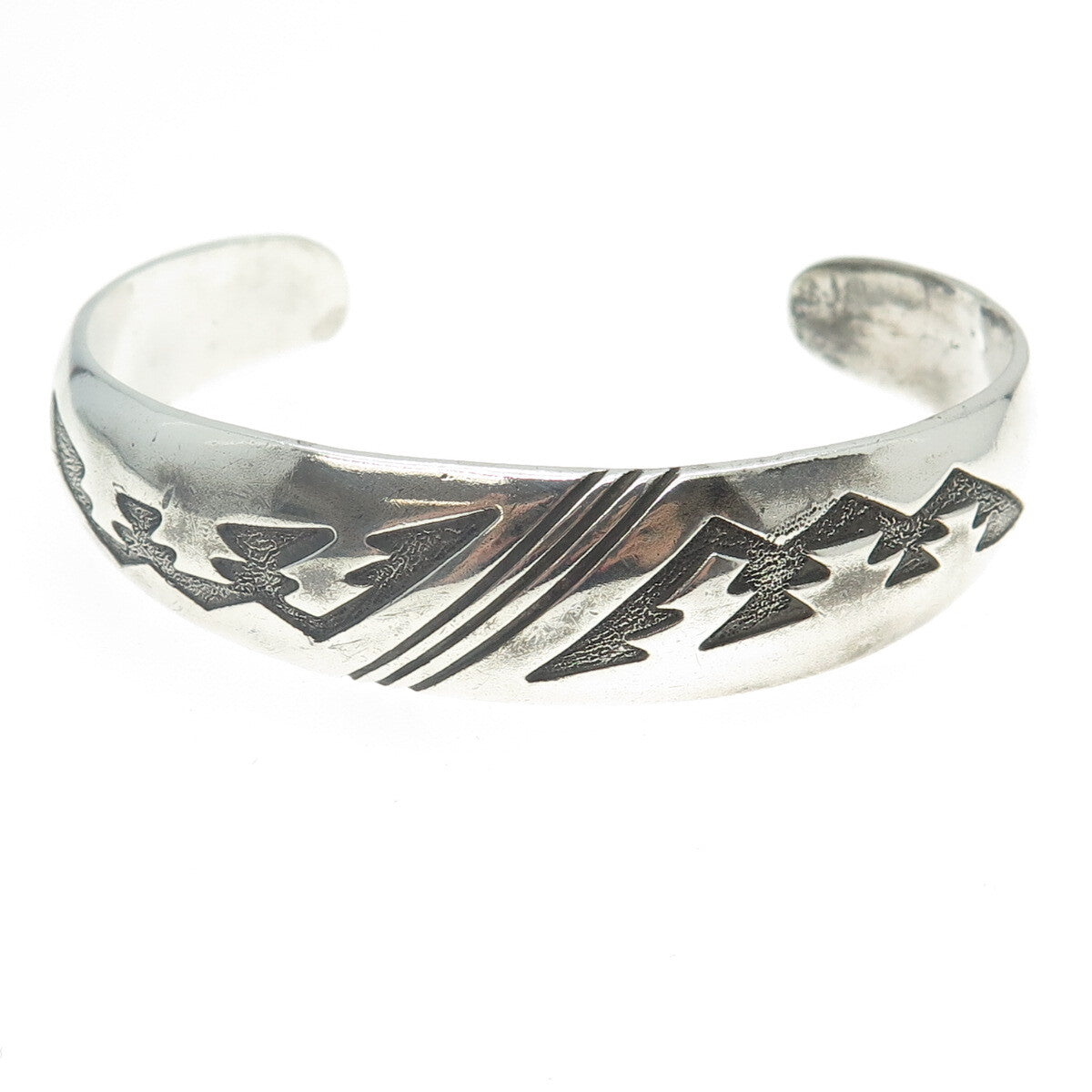 DENNIS RAMONE Old Pawn 925 Sterling Silver Mountains Adjustable Bracelet 6.75"