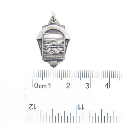 NOBLE & CO. Sterling Silver Vintage 1959 BCC Swimming Medal 2nd Place Pendant