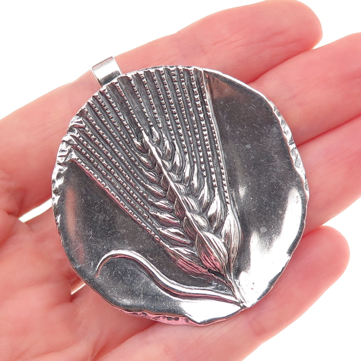 James Avery 925 Sterling Silver Vintage Wheat Sheaf Harvest Medallion Pendant