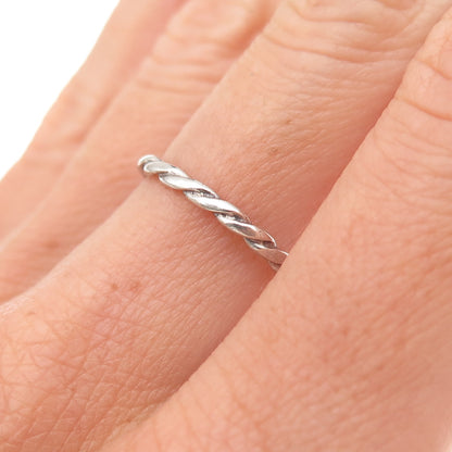 Carolyn Pollack 925 Sterling Silver Vintage Twisted Oxidized Band Ring Size 6.5