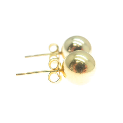 925 Sterling Silver Gold Plated 8mm Ball Stud Earrings
