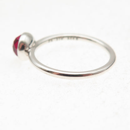 Pandora 925 Sterling Silver Lab-Created Ruby January Birthstone Ring Size 6