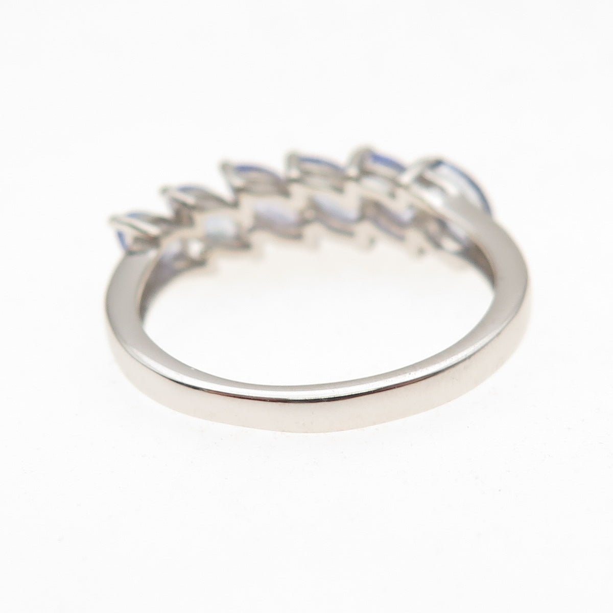 Chuck Clemency 925 Sterling Silver Real Marquise-Cut Tanzanite Ring Size 7