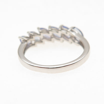 Chuck Clemency 925 Sterling Silver Real Marquise-Cut Tanzanite Ring Size 7