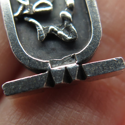 800 Silver Vintage Egypt Cartouche Double Sided Pendant