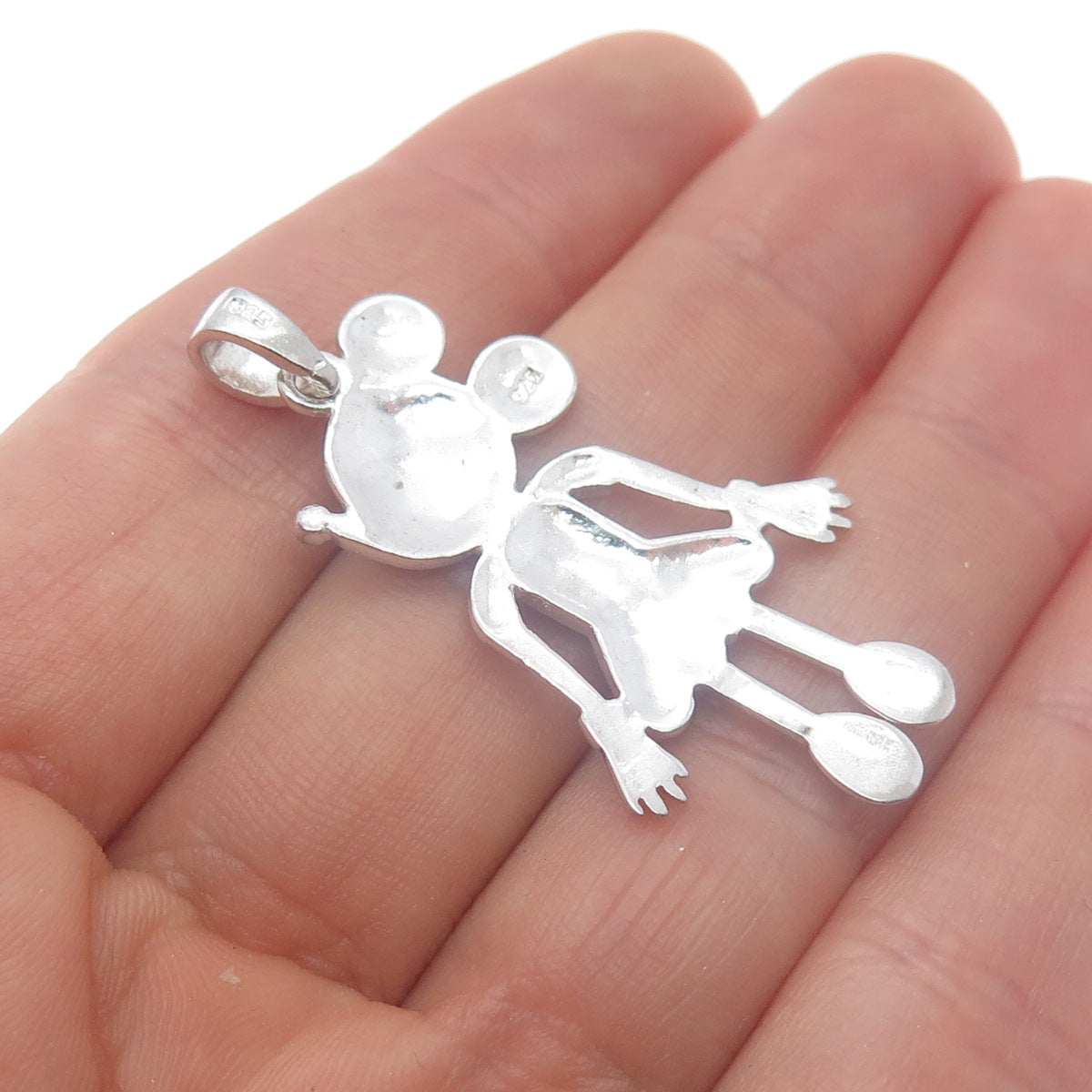 925 Sterling Silver Vintage Minnie Mouse Charm Pendant