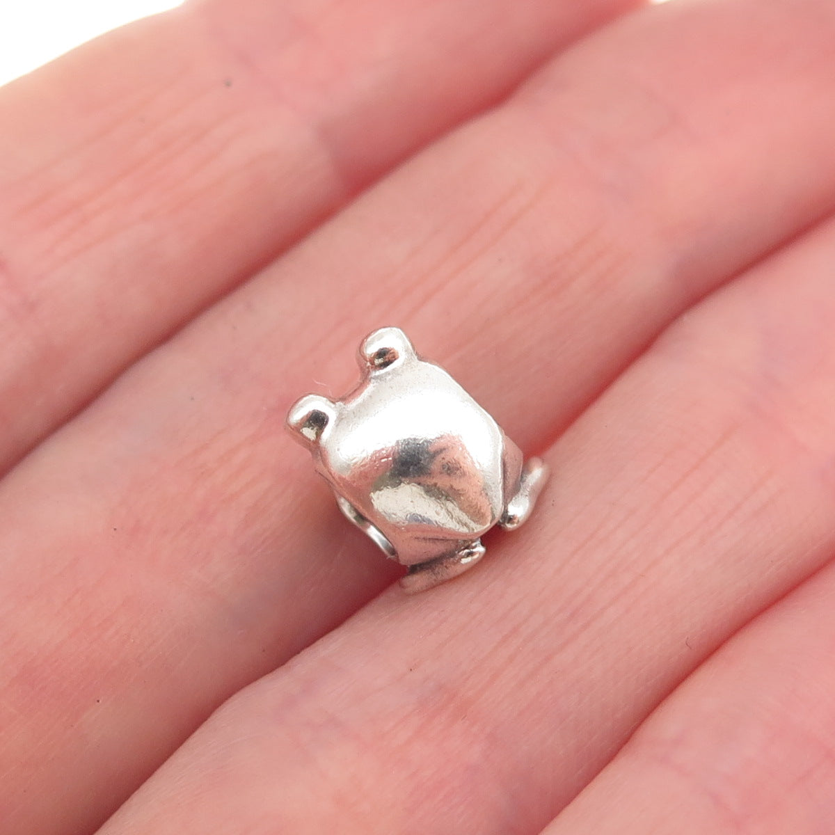 Pandora 925 Sterling Silver Frog Slide Bead Charm