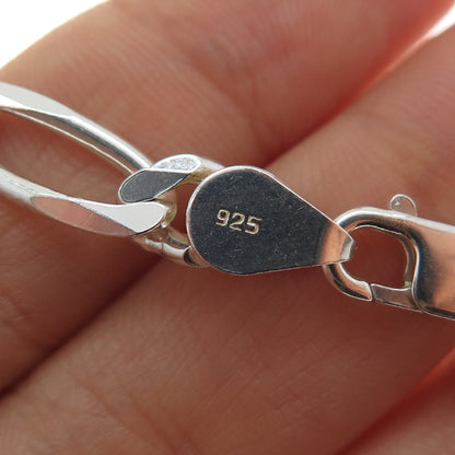 925 Sterling Silver Vintage Figaro Chain Necklace 20"