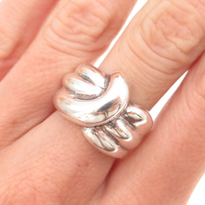 925 Sterling Silver Vintage Modernist Oxidized Ring Size 6.75