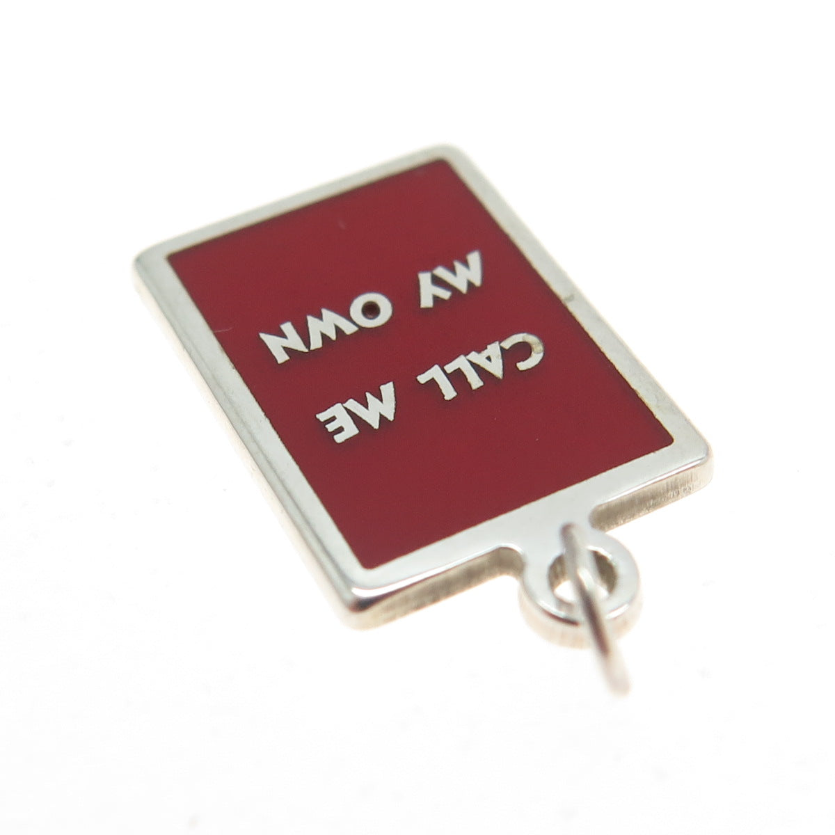 925 Sterling Silver Red Enamel "Call Me My Own" Minimalist Charm Pendant