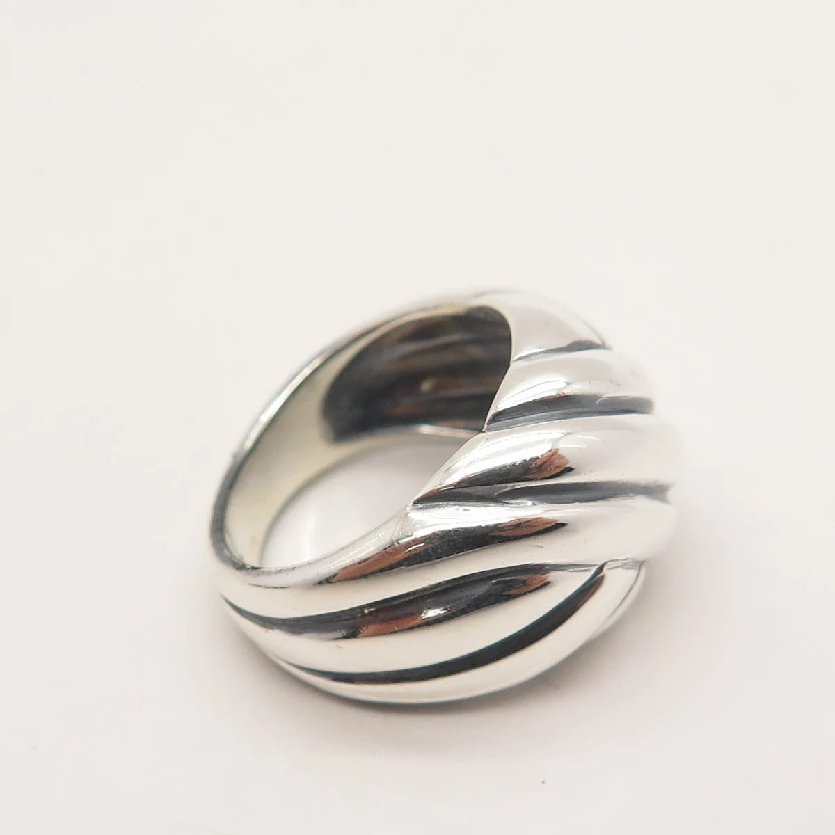 925 Sterling Silver Vintage Ribbed Knot Ring Size 6.75