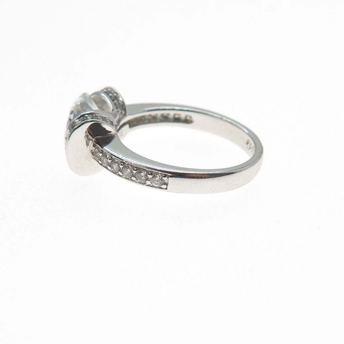 BGE Bradford 925 Sterling Silver Round-Cut C Z Engagement Ring Size 8